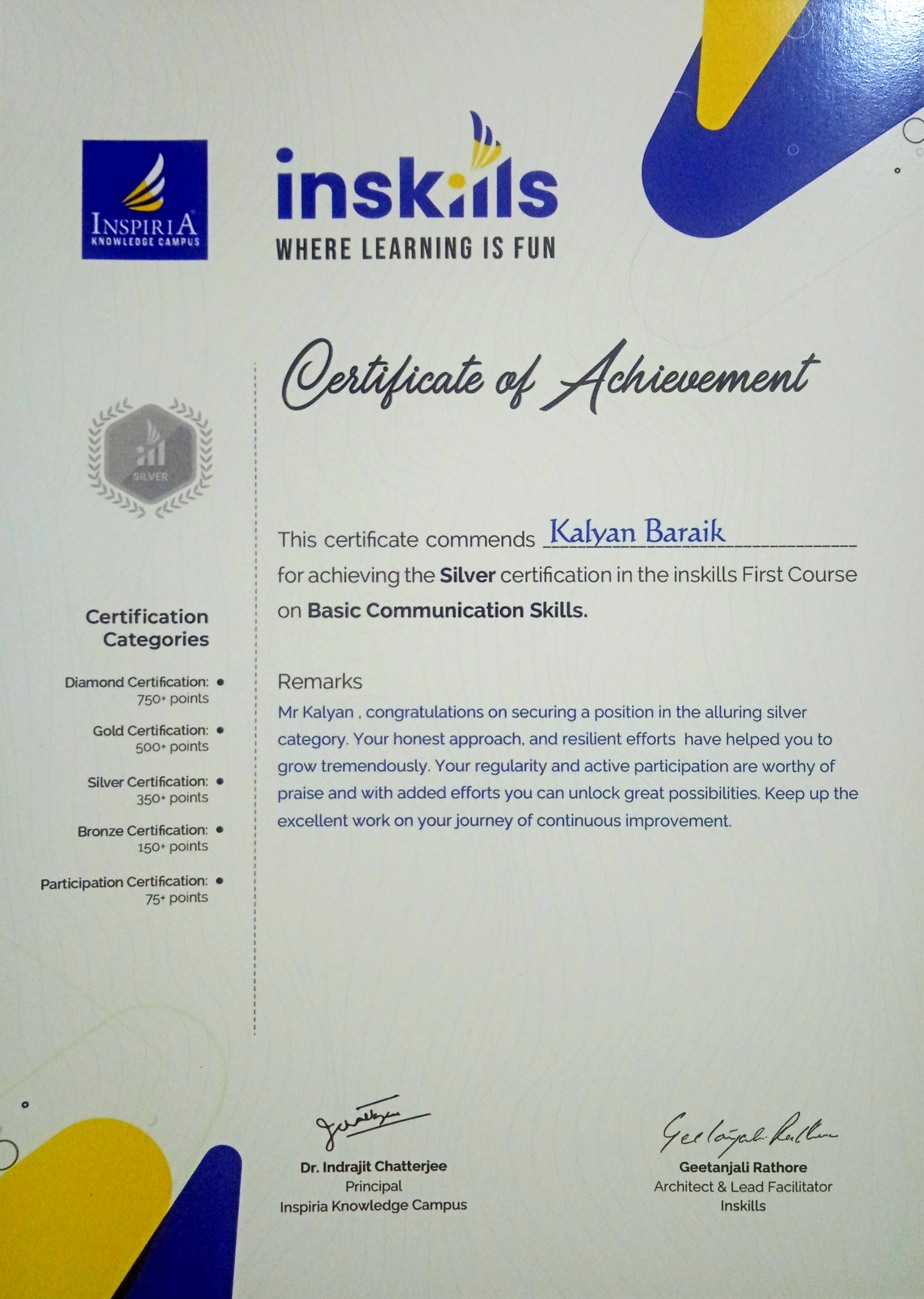Silver Certification